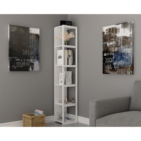 Decorotika 70 in. Texas Cubic Bookcase - White TXS71BCB04